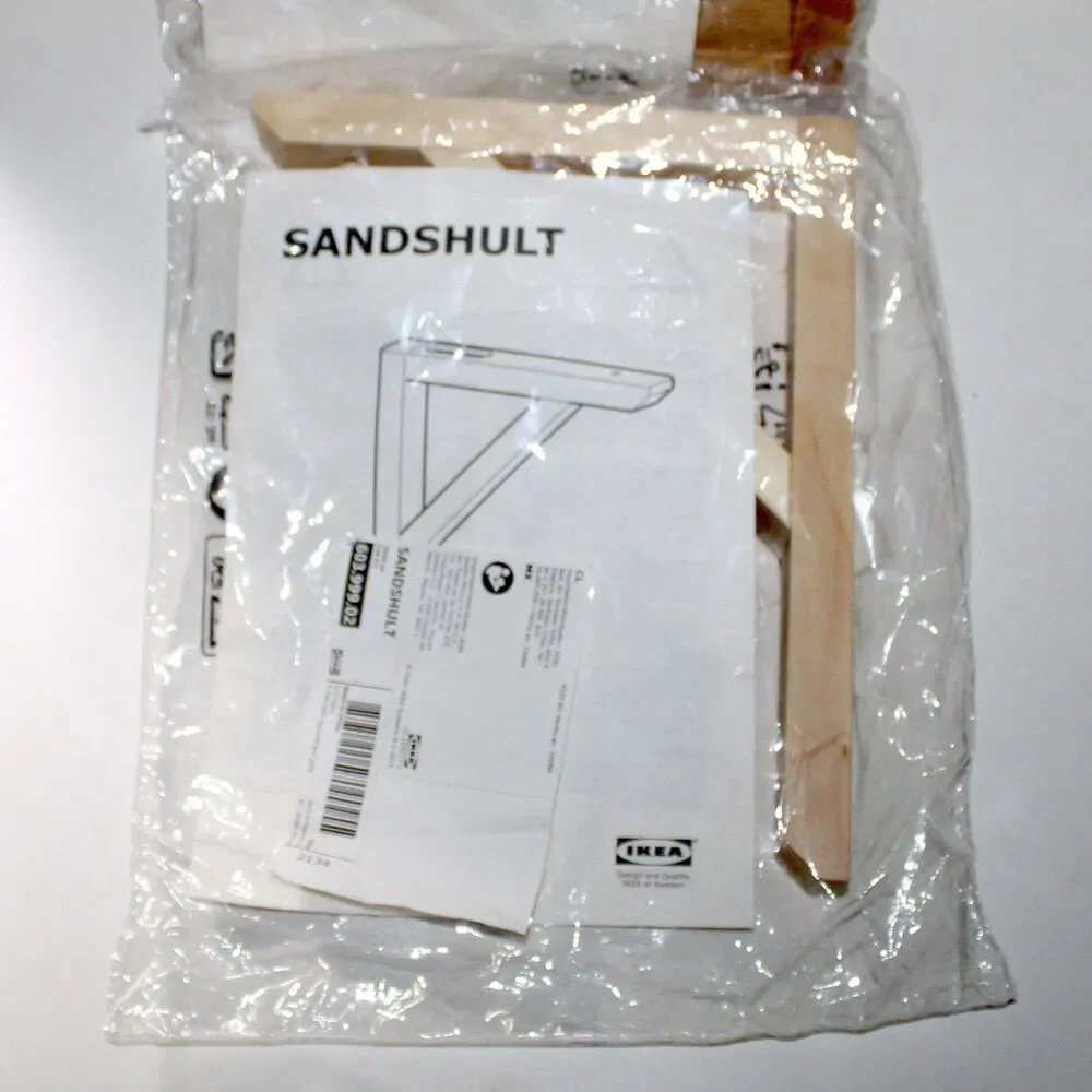 Set of 2 Ikea Sandshult Wall Shelf Bracket Aspen Wood natural NEW